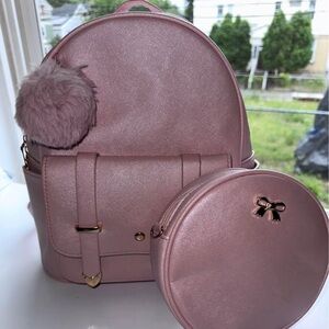 Pink Mini Back Pack with Small Round Purse